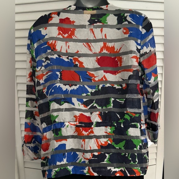 Ruby Rd. Petite size 8 burnt floral designed sheer jacket with waist cinch - Picture 5 of 12